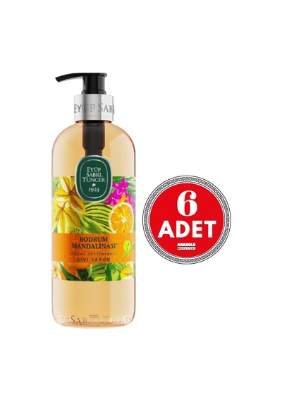 Eyüp Sabri Tuncer Bodrum Mandalinası Doğal Zeytinyağlı Sıvı Sabun 500 Ml X 6 Adet