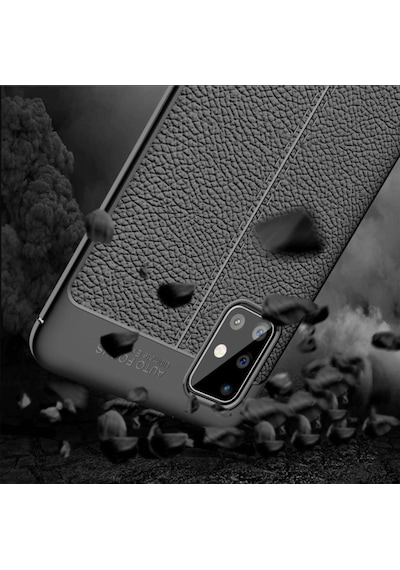 Samsung Uyumlu Galaxy A51 Kamera Korumali Deri Görünümlü Silikon Kilif 401765063