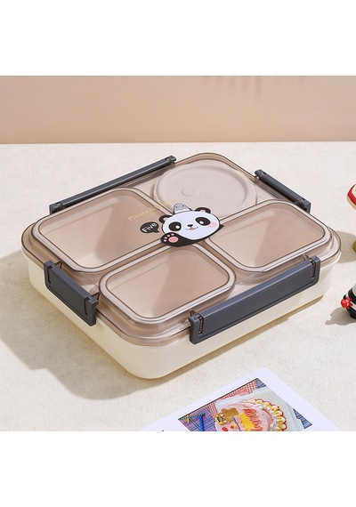 Kamp, Açık Piknik Ve Günlük Kullanım İçin Çevre Dostu Sızdırmaz Plastik Bento Kutusu Panda