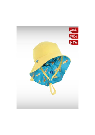 Decathlon Bebek Uv Korumalı Şapka Sarı Mavi Savan Baskılı Turkuaz
