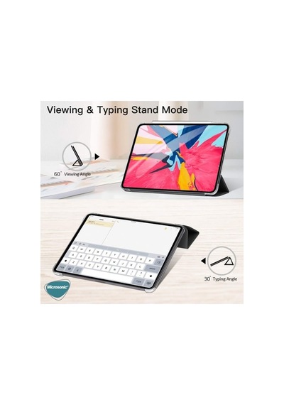 Apple Uyumlu İpad Smart Cover Akıllı Standlı Silikon Arka Kapaklı Tablet Kılıfı - Pembe