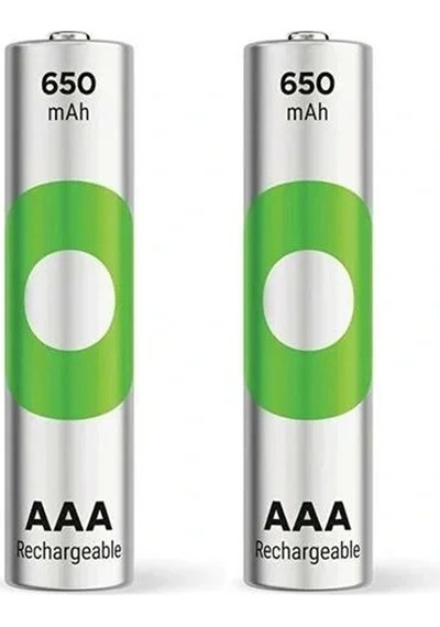 Gp Recyko 650 Mah R03 Aaa Şarjlı 2'li İnce Kalem Pil