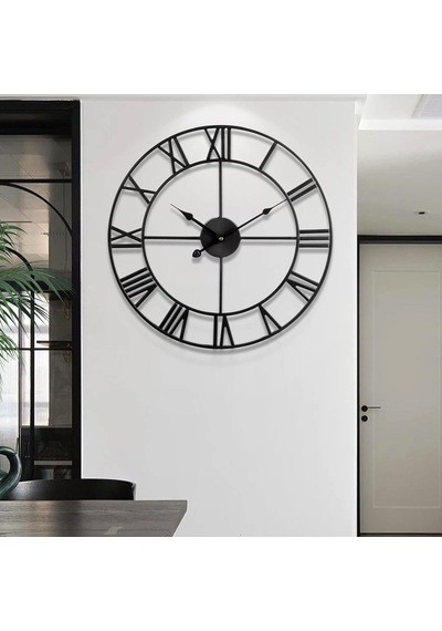 Duvar Saati Modern Neredeyse Sessiz, Tik Tak Sesi Yok -47 Cm Çap Roma Rakamları Duvar Saatleri Modern Oturma Odası Du Genel