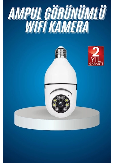 Wifi Güvenlik Kamerası Çift Kameralı Ampule Takılabilir Sensörlü 63836796