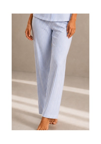 Fit Women Kadın Kısa Kol Rahat Kalıp Şık Mavi Pijama Takımı