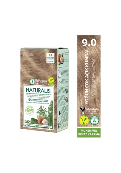 Nevacolor Naturalis Vegan Amonyaksız Yoğun Çok Açık Kumral 9.0 Kalıcı Krem Saç Boyası Seti