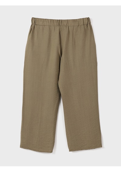 Lcwaıkıkı Classic Haki Beli Lastikli Dokulu Geniş Paça Kadın Pantolon