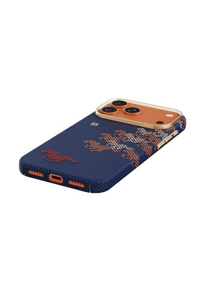 İphone 17 Pro Max Uyumlu Kılıf M-safe Özellikli Raptic Aramid Skin Chivalry Serisi Kapak Lacivert