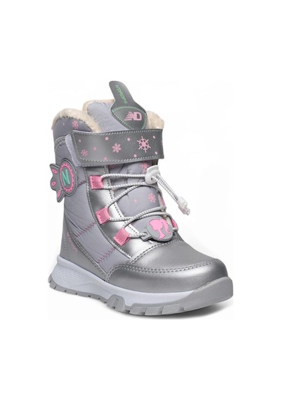 Kids Club Shoes Ndrops-014 İçi Yünlü Unisex Kar Botu Çocuk Bot Gümüş