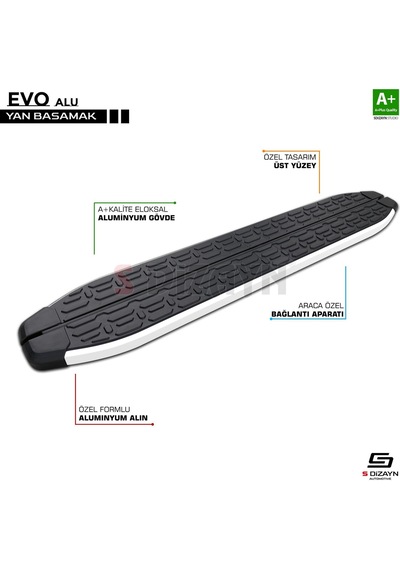 S-dizayn Mg Hs Evo Aluminyum Yan Basamak 183 Cm 2021-2024 A+ Kalite