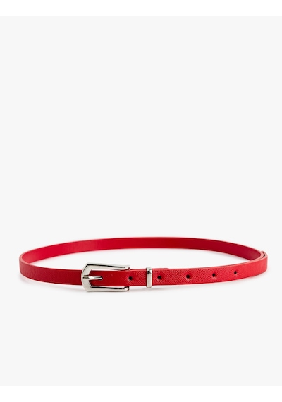 Koton Metal Tokalı Suni Deri 2'li İnce Kemer Seti Multıcolor 6sak10053aa Mavi