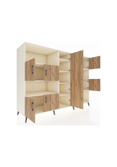 Kronos Dolap 10 Raflı 9 Kapaklı 220x59x163 Aytaşı-çam/aytaşı Aytaşı-çam/aytaşı