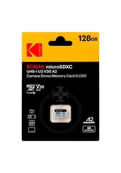 Kodak 128gb Uhs-ı U3/v30/a1 Drone İçin Micro Sd Kart Ku390