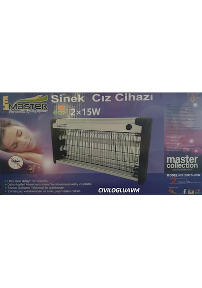 MASTER SD70-30W 2X15W SİNEK CIZ CİHAZI SİNEK ÖLDÜRÜCÜ
