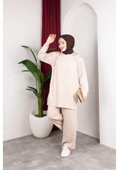 Hira Life Fashion Moda Efsa Kadın Bej Tesettür Giyim Zarif Taş Detaylı Tunik & Pantolon İkili Takım Bej Bej Hira Life Fashion Moda Efsa Kadın Bej Tesettür Giyim Zarif Taş Detaylı Tunik & Pantolon İkili Takım Bej Bej