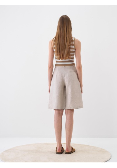 Xint Naturel %100 Keten Oversize Şort 275434