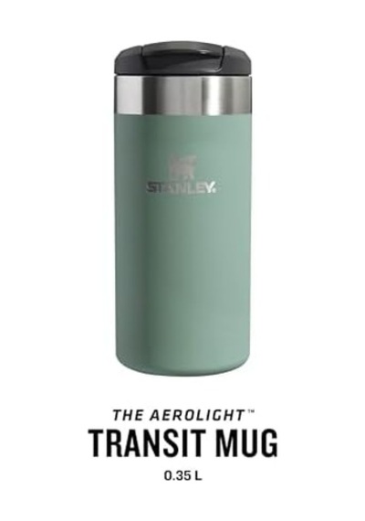 The Aerolight Transit Mug Termos Bardak, 0.35 Litre, Yeşil Shale Açık Beyaz 06832002