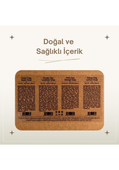 Kadın Kil Sabunu Seti 4x120 Gr - Yağlı, Hassas Ve Olgun Ciltler İçin Doğal Kil Sabunları Yüz, Vücut Ve Saç Bakımı Diğer