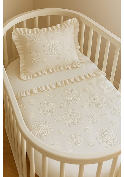 Bebek Nevresim Takımı - 100 x 150 Ekru