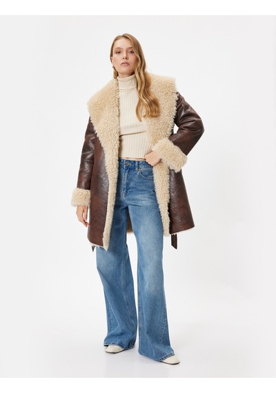 Koton Suni Deri Kaban Oversize Yakası Suni Kürklü Kemerli Cepli Kahverengi 5wak00119ew Kahve Kahverengi Koton Suni Deri Kaban Oversize Yakası Suni Kürklü Kemerli Cepli Kahverengi 5wak00119ew Kahve Kahverengi