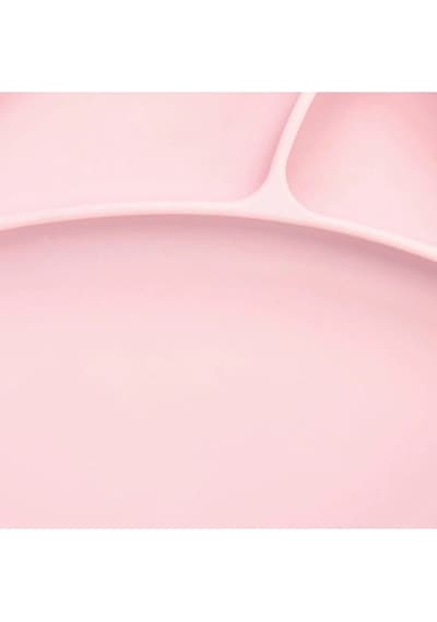OiOi Porsiyon Vakum Tabanlı Silikon Tabak Pinky Pink Pembe
