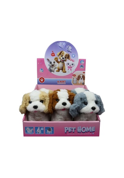Vrd10642 Peluş Evcil Köpek Sesli Hareketli Çok Renkli