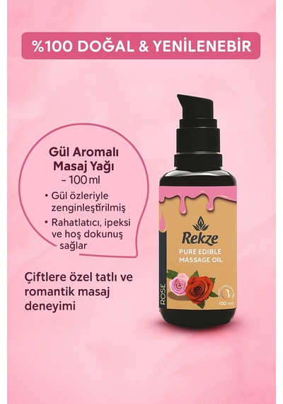 Rekze Aromaterapi Masaj Yağı 100 Ml Gül, Kavun Ve Çikolata Esanslı Rahatlatıcı Yağ - 744367932