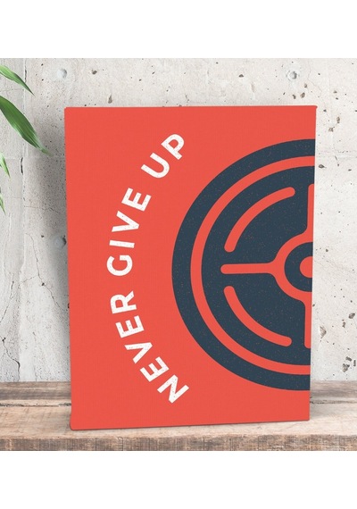 Bk Gift Never Give Up Tasarımlı Dekoratif Mini Kanvas Tablo 15X20 (506660963)