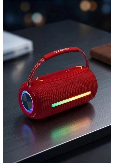 Delux Serisi Torima Bluetooth Hoparlör Rgb Booms Box 360 Kırmızı Seyyar Akıllı Müzik