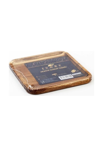 Ivory Akasya 20 Cm Kare Servis Tabağı Kahverengi