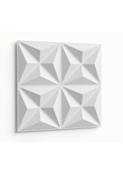 Modern Geometrik Duvar Paneli 50x50 - 10 Lu Avantaj Paketi 2.5 Metre Kare Beyaz