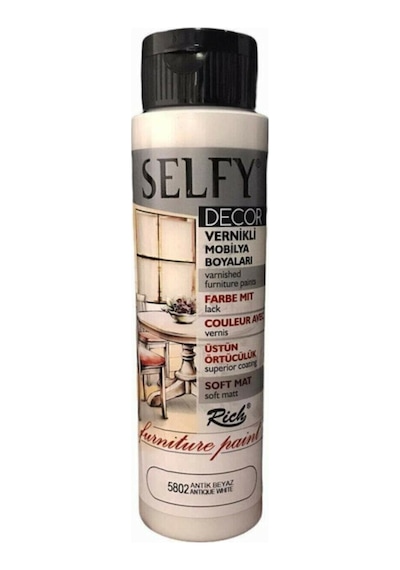 Rich Boya Rich Selfy Decor Vernikli Boya 500 Cc -Antik Beyaz 5802