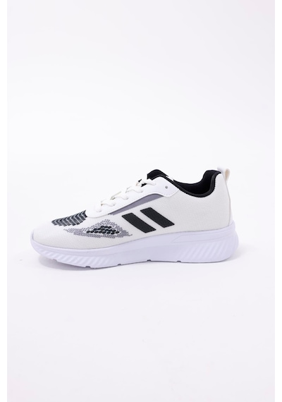 Dijital Baskılı Unisex Beyaz Sneaker - Siyah Desenli Günlük Ayakkabı Beyaz-mavi