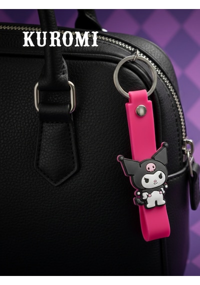 Kuromi & Hello Kitty Lisanslı Silikon Çanta Süsü Anahtarlık