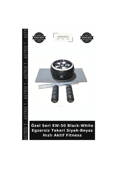 Özel Seri Ew-50 Black-white Egzersiz Tekeri Siyah-beyaz Hızlı Aktif Fitness