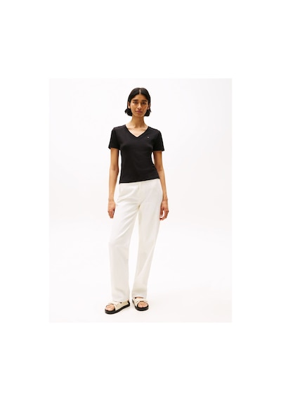 Tommy Hilfiger Slım Cody V-nk S/s Tee Kadın Siyah T-shirt - Ww0ww40584