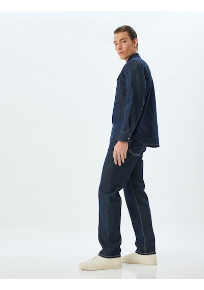 Koton Straight Fit Kot Pantolon - Mark Jean Koyu İndigo 5wam40117ıd İndigo