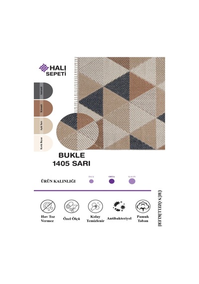 Enti Bukle 1405 Sarı Enti Bukle Hav Toz Vermez Hasır Dokulu Etnik Antialerji Sarı