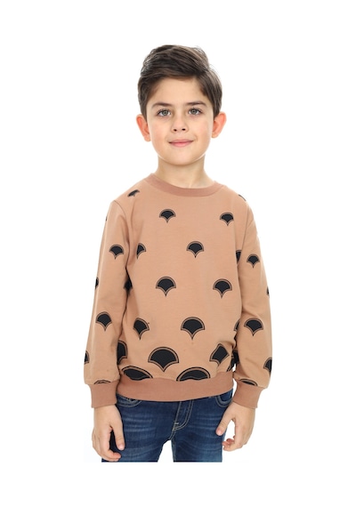 Toontoy Kids Toontoy Erkek Çocuk Relax Fit Bisiklet Yaka Baskılı Sweatshirt - 2 İplik Kahverengi Toontoy Kids Toontoy Erkek Çocuk Relax Fit Bisiklet Yaka Baskılı Sweatshirt - 2 İplik Kahverengi