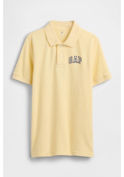 Gap Erkek Çocuk Logo Detaylı Pique Sarı Polo T-shirt-13556 Sarı