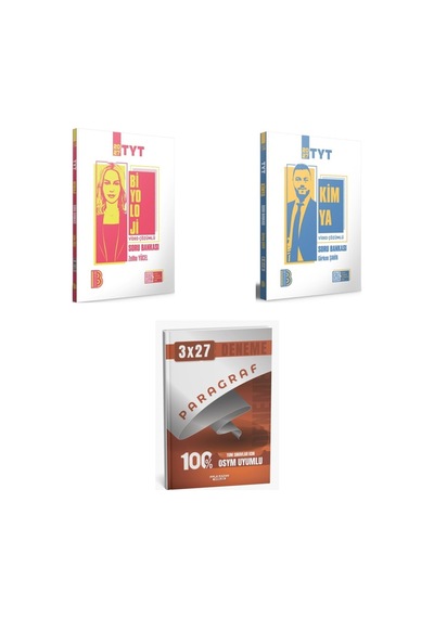 2027 2027 Benim Hocam Tyt Biyoloji Video Çözümlü + Kimya Soru + Anla Kazan Paragraf Deneme 3'lü Set