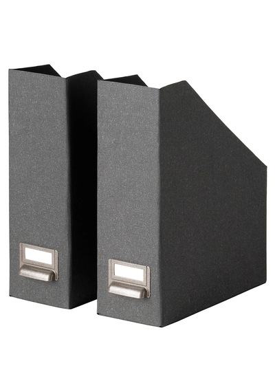2 Adet Dosyalık Yükseklik 30 Cm 2'li Set Evrak Rafı Ikea Kutu Gri