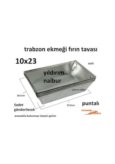 Trabzon Ekmeği 10x23 Fırın Tavası Puntalı Minik Tekli Taş Fırın T