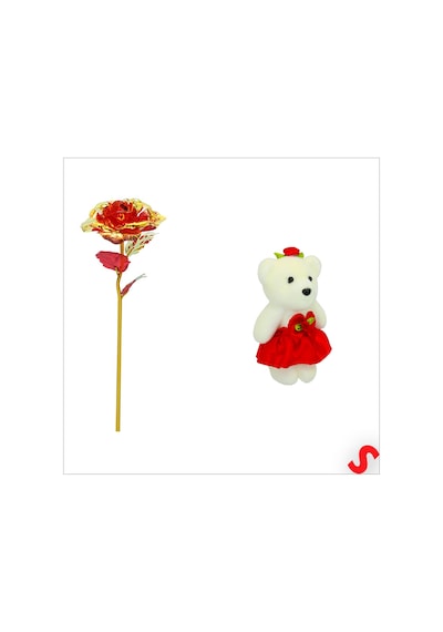 Sonsuzluk Güllü Ve Strafor Ayıcıklı Buket, 60cm X 40cm - Kırmızı 0-99