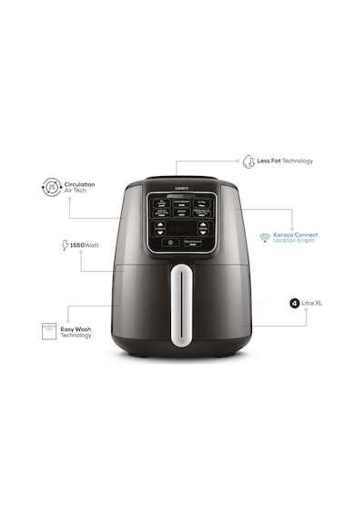 Karaca Connect Air Pro Cook Xl 2 In 1 Uzaktan Erişimli 4 Kişilik Airfryer