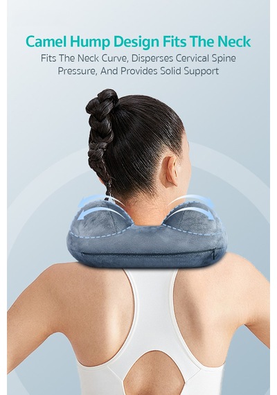 Ergonomik Şişme U Boyun Ve Seyahat Yastığı Taşınabilir Gri