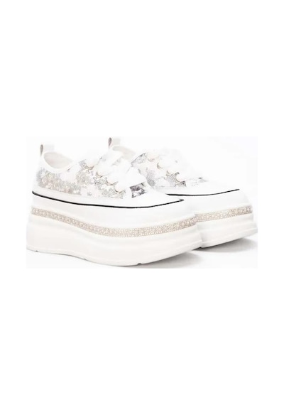 Guja 25y423-6 Gizli Dolgu Pulpayetli Kadın Sneaker Ayakkabı Gri