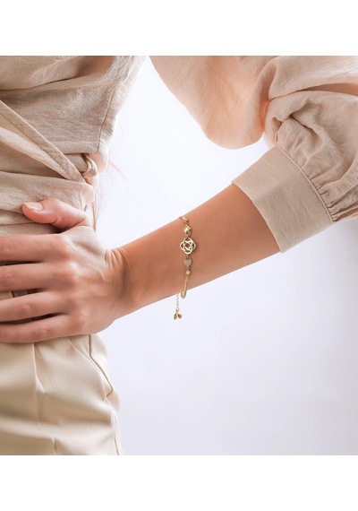 Altın Aşk Düğümü Model Balık Sırtı Bileklik Sarı Altın