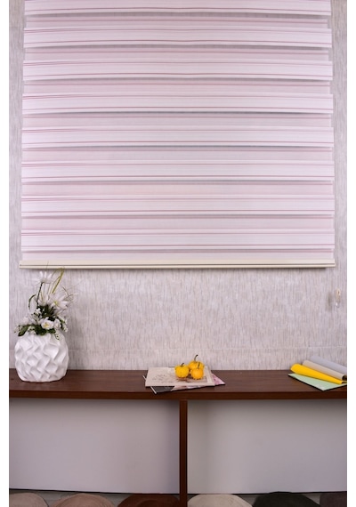 Gül Kurusu Pliseli Etek Dilimsiz 10672-v12 Zebra Stor Güneşlik Perde