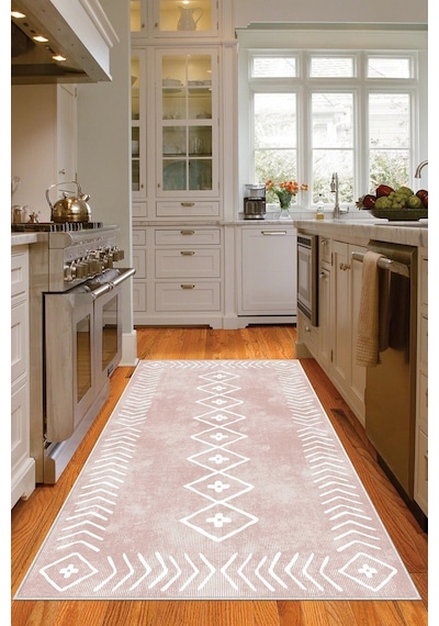 West Home Dijital Baskı Yıkanabilir Kaymaz Taban Salon Halısı Mutfak Halısı Yolluk Ve Banyo Paspası Wh 375 Rose